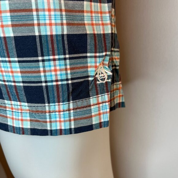 Original Penguin Men's Turquoise Plaid Swim Trunks - Size 33 - Picture 2 of 4